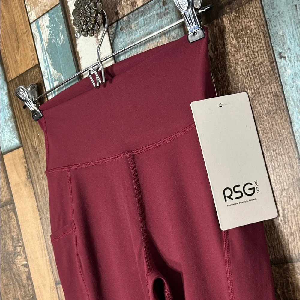 RSG Active Burgundy High-Waisted Leggings - Picture 2 of 15